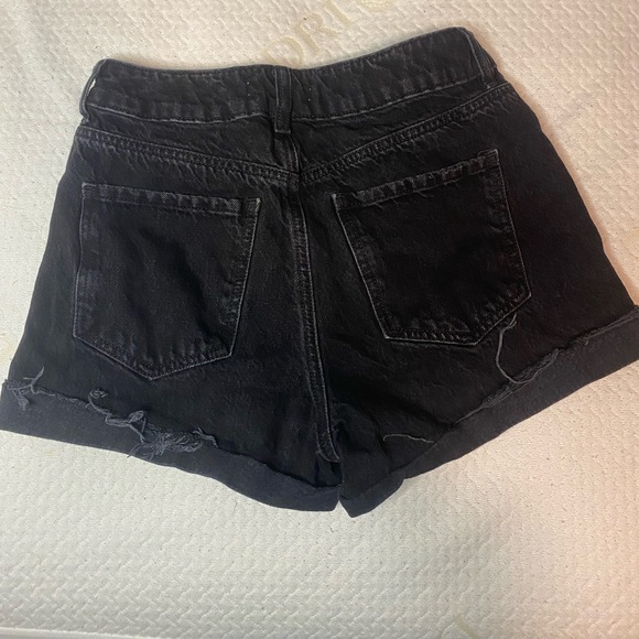 Black Garage Denim Mom Jean Shorts - Picture 2 of 3